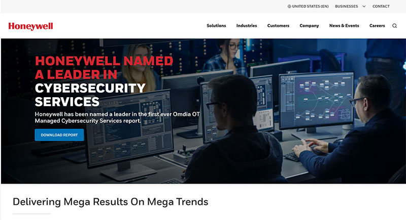 Honeywell_web screenshot of 123 signup's website